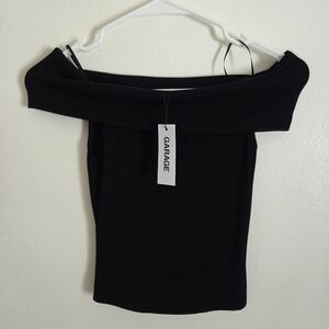Garage Elegant Black Off-Shoulder Blouse
